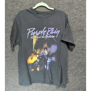 Prince Purple Rain Graphic T-Shirt Mens Large Black Short Sleeve Music Band Tee